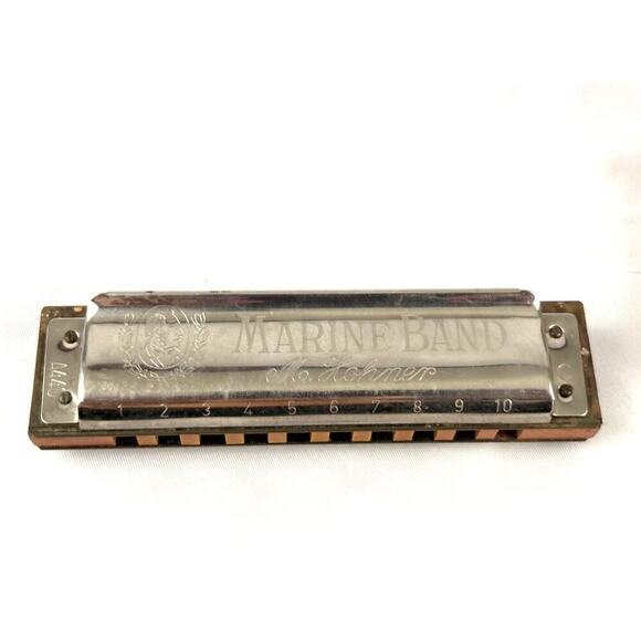 Vintage M. Hohner Marine Band Harmonica Double Reed Diatonic with Case - Picture 10 of 16